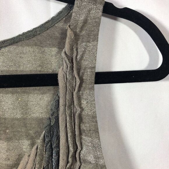 Anthropologie One September Silver Tank Lace And Beading - Picture 9 of 15